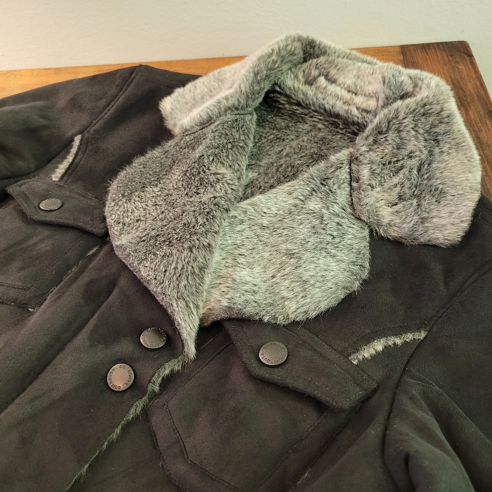 Dollhouse Faux Fur large black jacket.